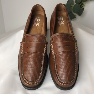 IZOD Shoe Men Classic Slip on Penny Loafer Elway Tan Memory Foam, size 13
